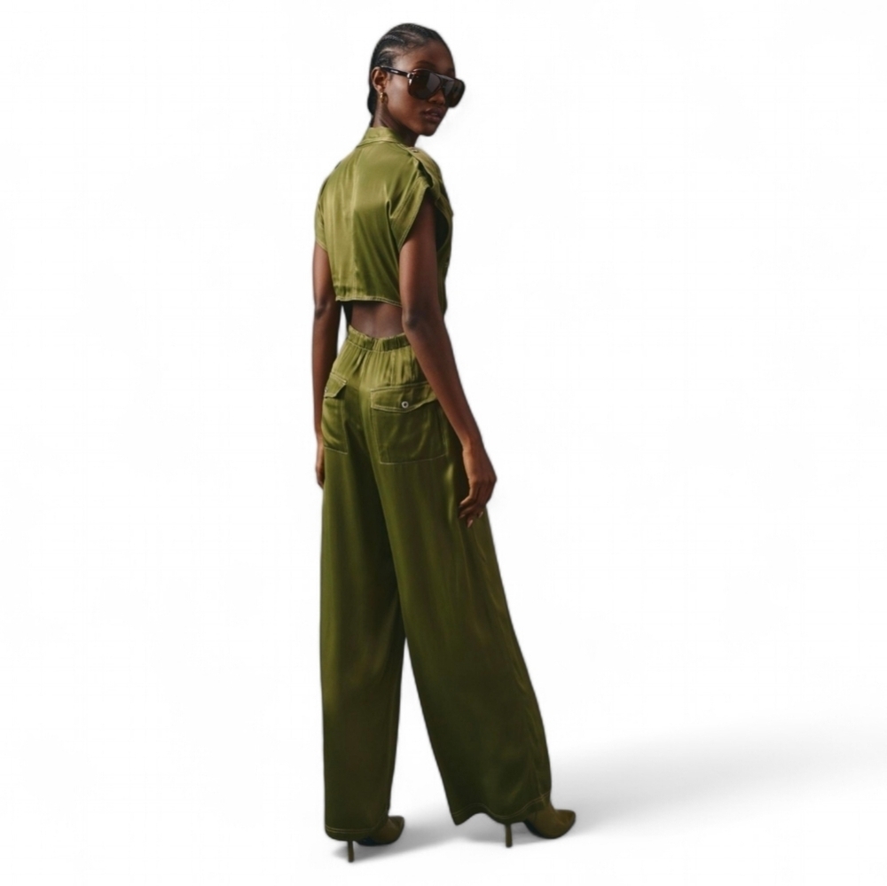 Anthropologie Olive Green Jumpsuit - Picture 2 of 14